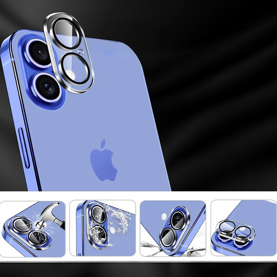Szkło na aparat do iPhone 16 / 16 Plus, przezroczyste z czarnymi obwódkami