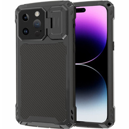 Etui do iPhone 14 Pro, CamShield Case, z podstawką, czarne