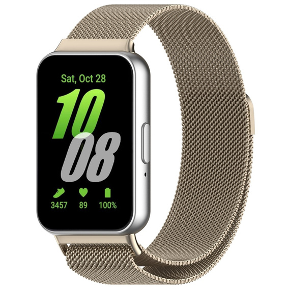 Bransoleta Milanese do Samsung Galaxy Fit 3, Beżowa