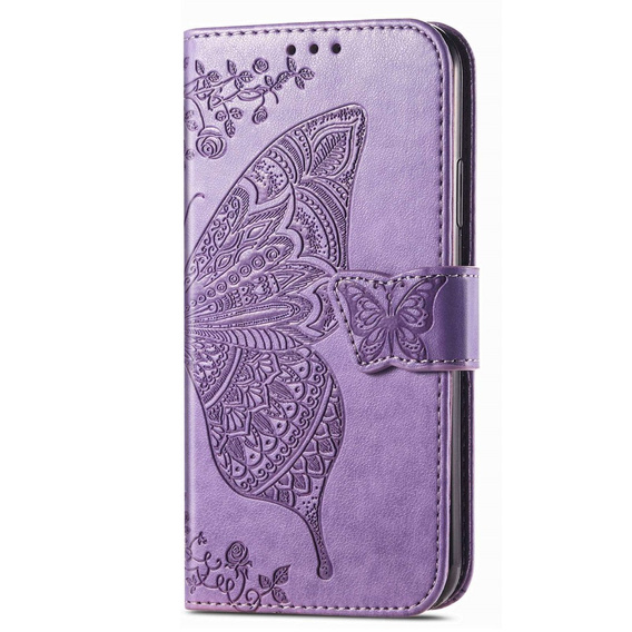 Etui z klapką do Samsung Galaxy M13, Butterfly, fioletowe