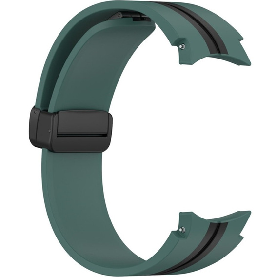 Pasek Silikonowy do Samsung Galaxy Watch 4/5/6/7/FE 40/42/43/44/45/46/47mm, Zielony / Czarny