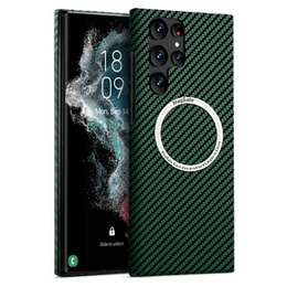 Etui do Samsung Galaxy S22 Ultra, Magsafe Slim Carbon, zielone