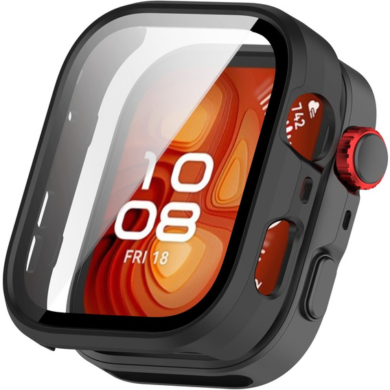 2w1 Etui + Szkło Hartowane do Huawei Watch Fit 4 Pro, Czarne