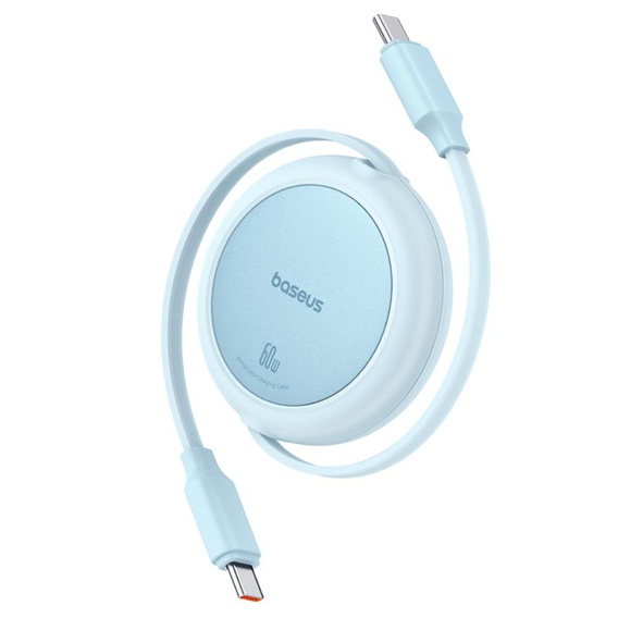 Baseus Free2Pull Mini – zwijany kabel USB‑C do USB‑C 60 W (1 m) - niebieski