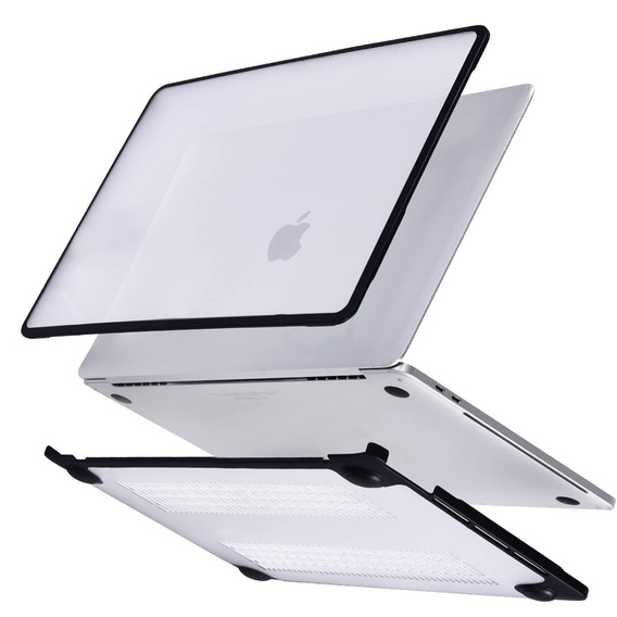 Etui do MacBook Air 13 A2337, Hard Case, Czarno przezroczyste