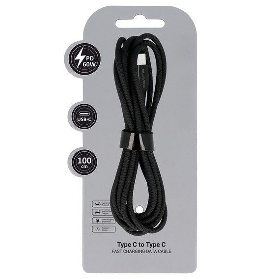 Zestaw Ładowarka sieciowa GaN, PD QC 45W 3A, USB-C USB-A + kabel 60W