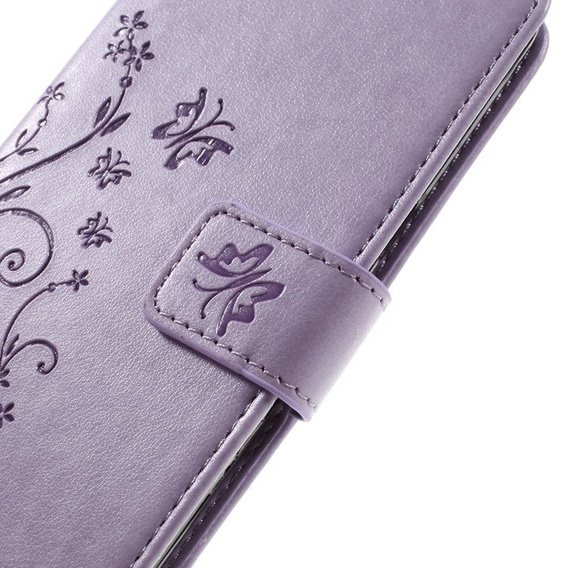 Etui z klapką do Samsung Galaxy J5 2016, Butterfly, fioletowe