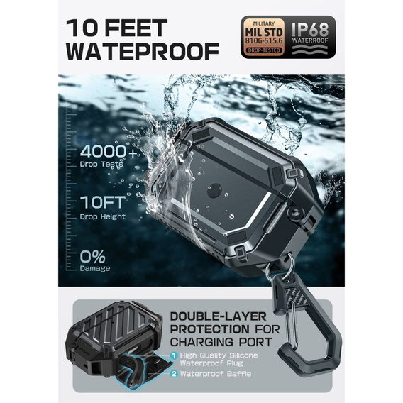 Etui SUPCASE Unicorn Beetle Pro MagSafe IP68 do Apple AirPods Pro 3 – Black