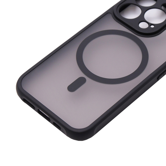 Etui do MagSafe do iPhone 13 / 14, Hybrid Matte Lens Pro, czarne + szkło 9H