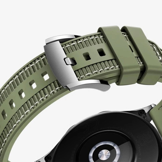 Pasek silikonowo nylonowy Uniwersalny 22mm, Zielony