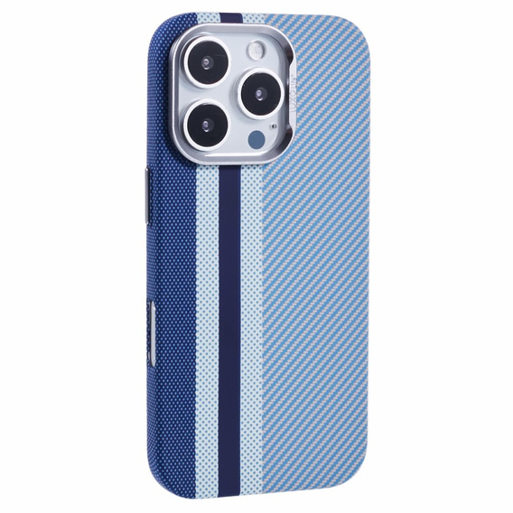 Etui do iPhone 16 Pro Max, Carbon Fiber MagSafe, niebieskie