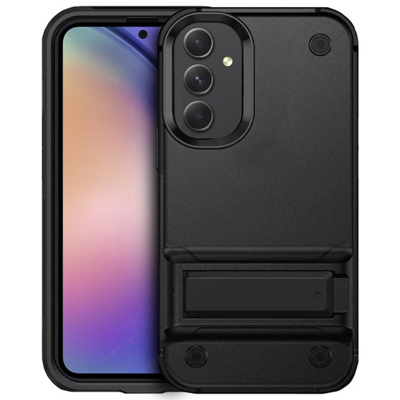 Etui pancerne do Samsung Galaxy A54 5G, z podstawką, Czarne
