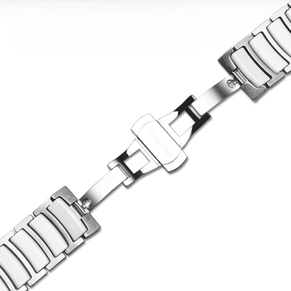Bransoleta do Apple Watch 1/2/3/4/5/6/7/8/9/10/11/SE 38/40/41/42mm, Biała / Różowe złoto