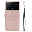 Etui z klapką do Xiaomi Poco X6 Pro 5G, Mandala, różowe rose gold