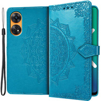 Etui z klapką do Oppo Reno8 T, Mandala, niebieskie