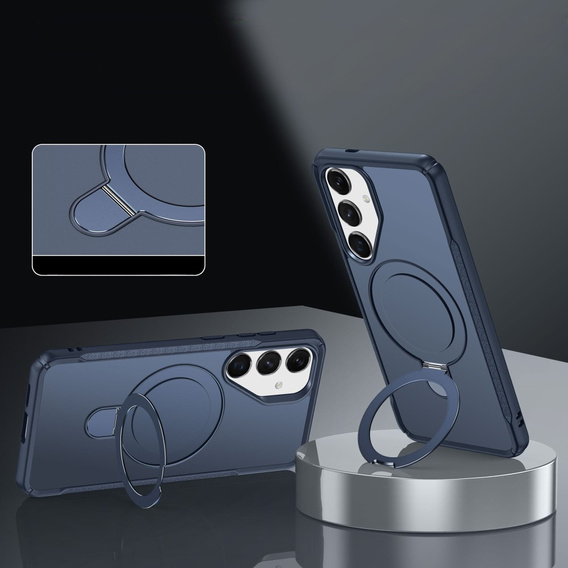 Etui do Samsung Galaxy S25/S24 z magnetyczną podstawką – niebieskie