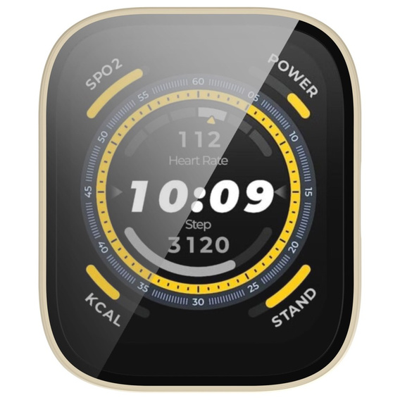2w1 Etui + Szkło Hartowane do Amazfit Bip 5, Beżowe