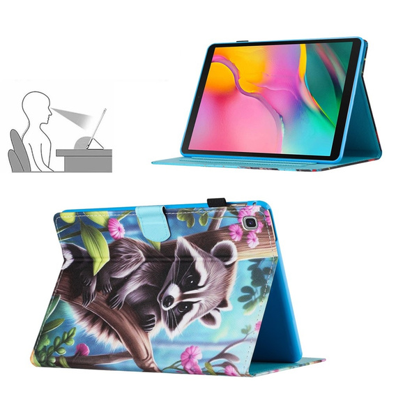 Etui do Samsung Galaxy Tab S6 Lite 10.4" 2020/2022/2024, z klapką, raccoon
