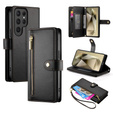 Etui z klapką do Samsung Galaxy S25 Ultra, Wallet Zipper Pocket, czarne