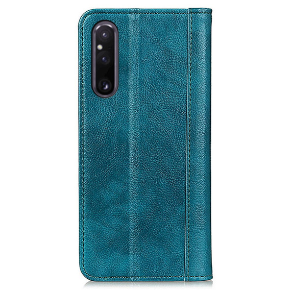 Etui do Sony Xperia 1 V, Wallet Litchi Leather, zielone