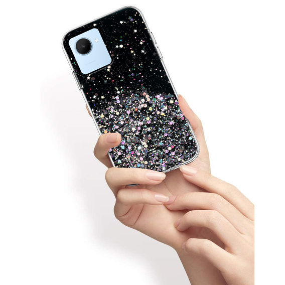 Etui do Realme C30 / Narzo 50i Prime, Glittery, czarne