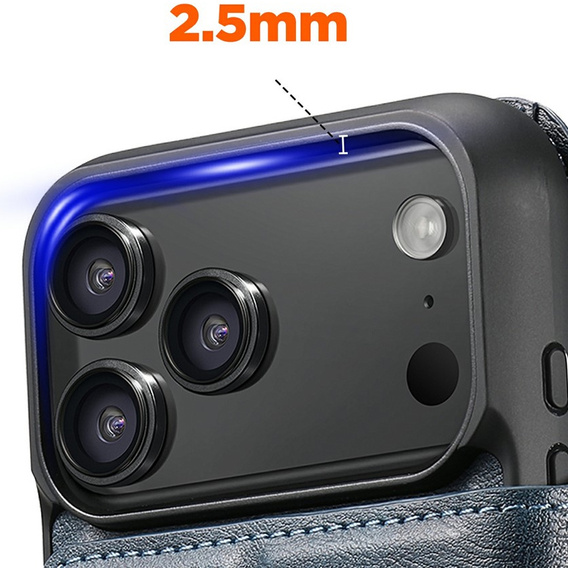 Etui z klapką 2w1 SUTENI do iPhone 17 Pro, do MagSafe, niebieskie