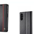Etui z klapką do Samsung Galaxy S25, Carbon LC.IMEEKE, czarne