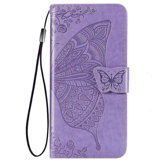 Etui z klapką do Samsung Galaxy M33, Butterfly, fioletowe