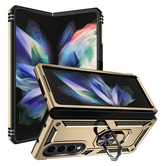 Etui pancerne do Samsung Galaxy Z Fold 4 5G, Nox Case Ring, złote