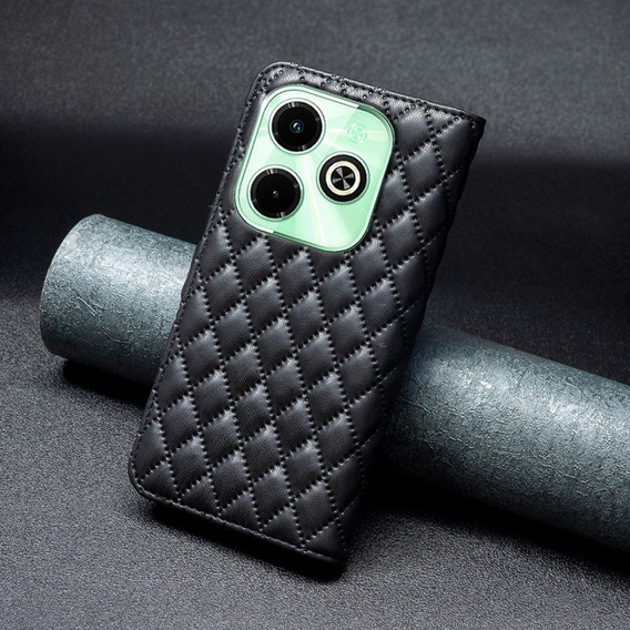 Etui z klapką do Infinix Hot 40i, Wallet, BINFEN COLOR, czarne