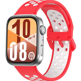 Pasek Silikonowy do Huawei Watch Fit 4 / 4 Pro / 3, Czerwony / Biały