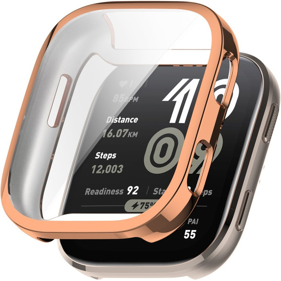 Etui z elastycznego TPU do Amazfit Bip 6 – pełna ochrona i stylowy wygląd - różowo-złote
