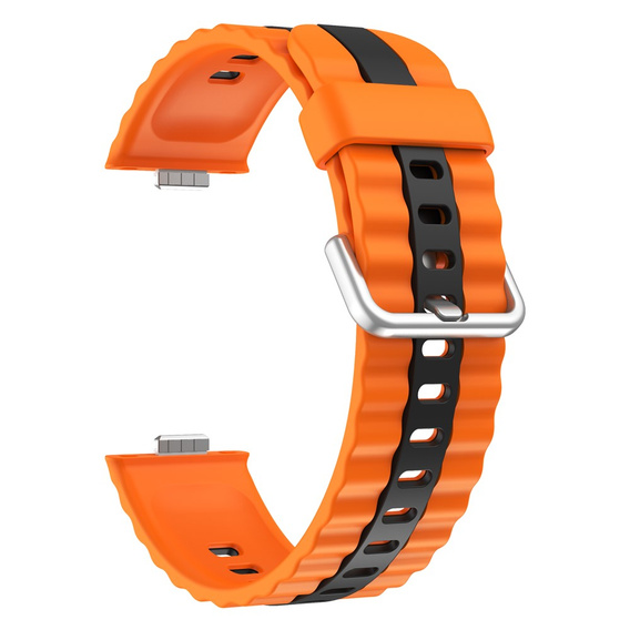 Pasek Silikonowy do Huawei Watch Fit 4 / 4 Pro / 3, Pomarańczowy / Czarny