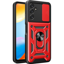 Etui pancerne do Samsung Galaxy A14 4G/5G, CamShield Slide, czerwone