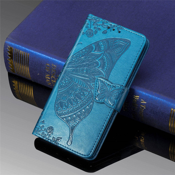 Etui z klapką do Samsung Galaxy A51 4G, Butterfly, niebieskie
