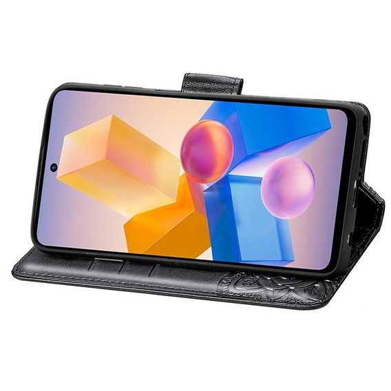 Etui z klapką do Infinix Hot 40i, Butterfly, czarne