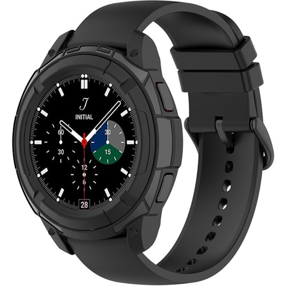 Etui z nakładką bezel ring do Samsung Galaxy Watch4 Classic 46mm, Czarne
