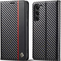 Etui z klapką do Samsung Galaxy S24, Carbon LC.IMEEKE, czarne