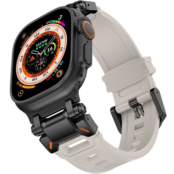 Pasek ERBORD ProTech do Apple Watch 1/2/3/4/5/6/7/8/9/10/11/SE Ultra 1/2/3 42/44/45/46/49mm, Biały