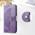 Etui z klapką do Oppo A6 Pro 5G, Butterfly, fioletowe