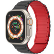 Pasek Silikonowy do Apple Watch 1/2/3/4/5/6/7/8/9/10/11/SE Ultra 1/2/3 42/44/45/46/49mm, Czarny/Czerwony