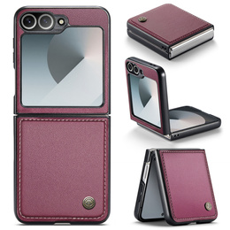 Etui do Samsung Galaxy Z Flip7 FE / Z Flip6, CASEME Litchi Leather, czerwone