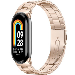 Bransoleta Stalowa do Xiaomi Smart Band 10 / 9 / 8, Różowe rose gold