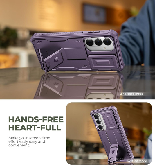 Etui pancerne do Samsung Galaxy S26 Plus, Dexnor Full Body (Two Frames), fioletowe