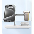 Ładowarka indukcyjna Qi2 3w1 15W do iPhone/ Apple Watch / Airpods / Galaxy / Galaxy Watch/ Galaxy Buds, biała