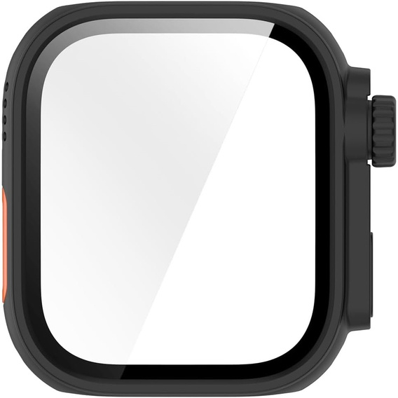 2w1 Etui + Szkło Hartowane do Huawei Watch Fit 4 Pro, Czarne/Pomarańczowe
