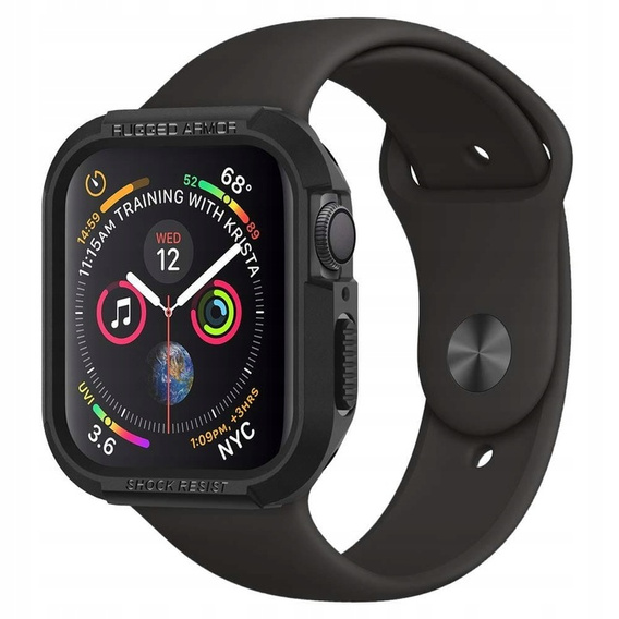 Etui Spigen do Apple Watch 4/5/6/7/8/9/SE 44/45mm, Rugged Armor, Czarny