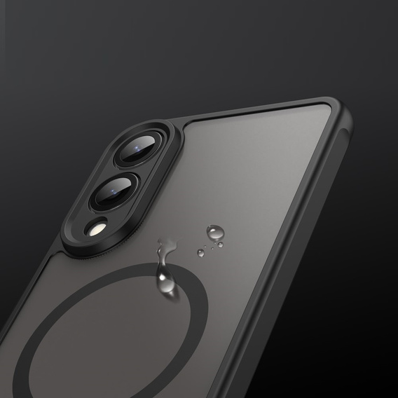 Etui do Samsung Galaxy S25 Edge, Matt Case, do MagSafe, czarne + Szkło na ekran