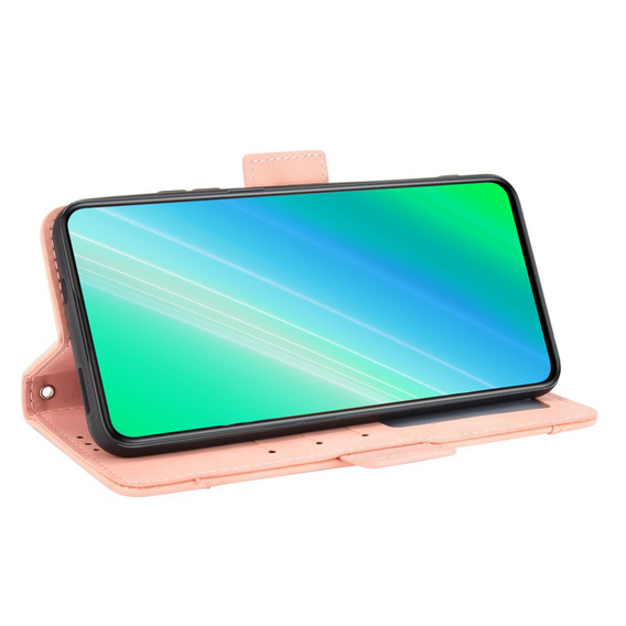 Etui z klapką do Motorola Moto G14, Card Slot, różowe