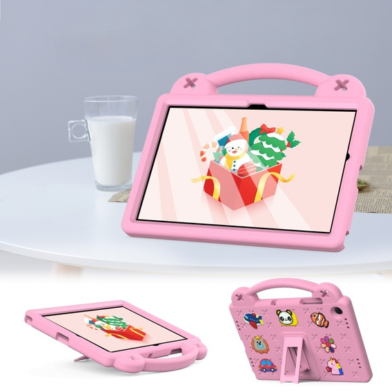 Etui do Samsung Galaxy Tab A11 Plus / A9 Plus, Cute Patterns, z podstawką, Różowe